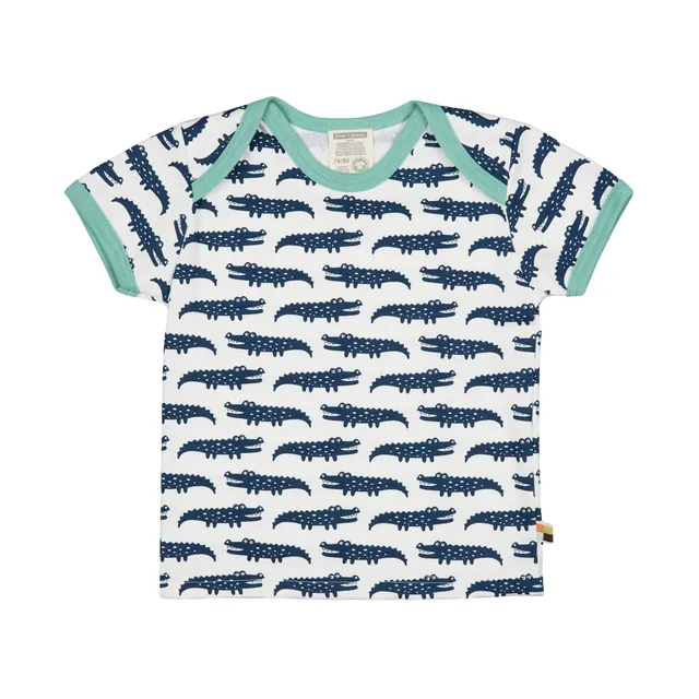 Loud+Proud T-Shirt Coccodrilli Blu Cotone Bio