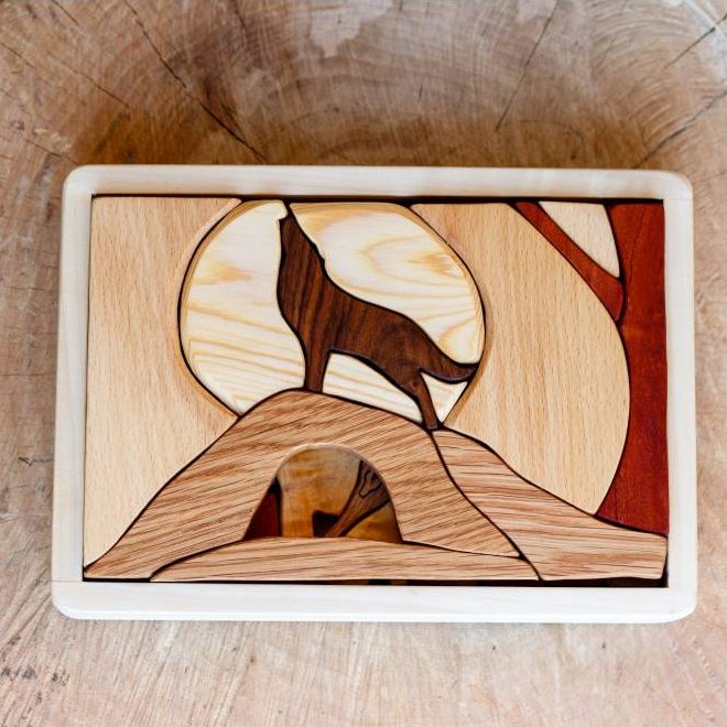 Cocoletes Wood Art Lupo puzzle legno doppio 31 pezzi