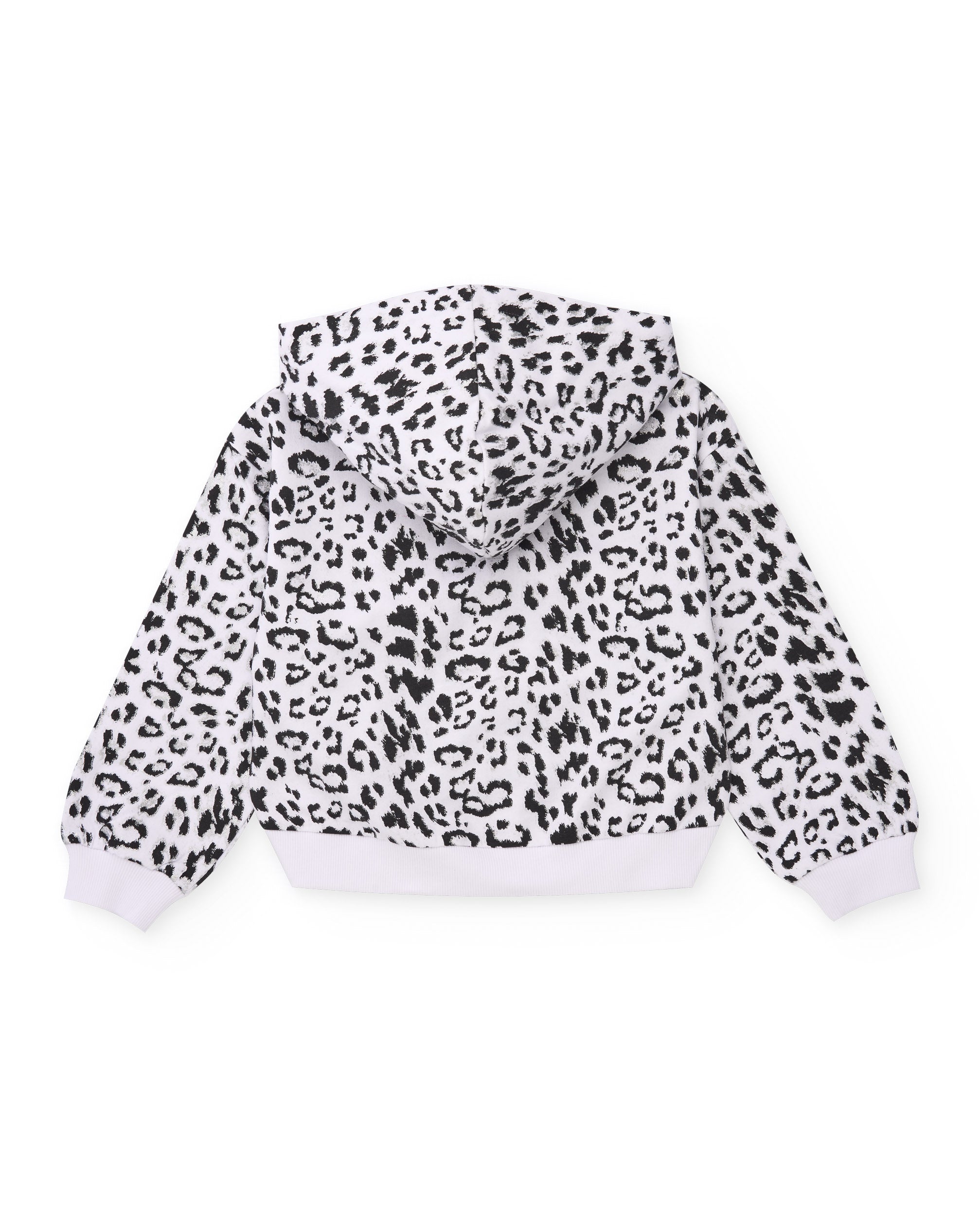 Tuc Tuc felpa bimba con cappuccio bianca animalier