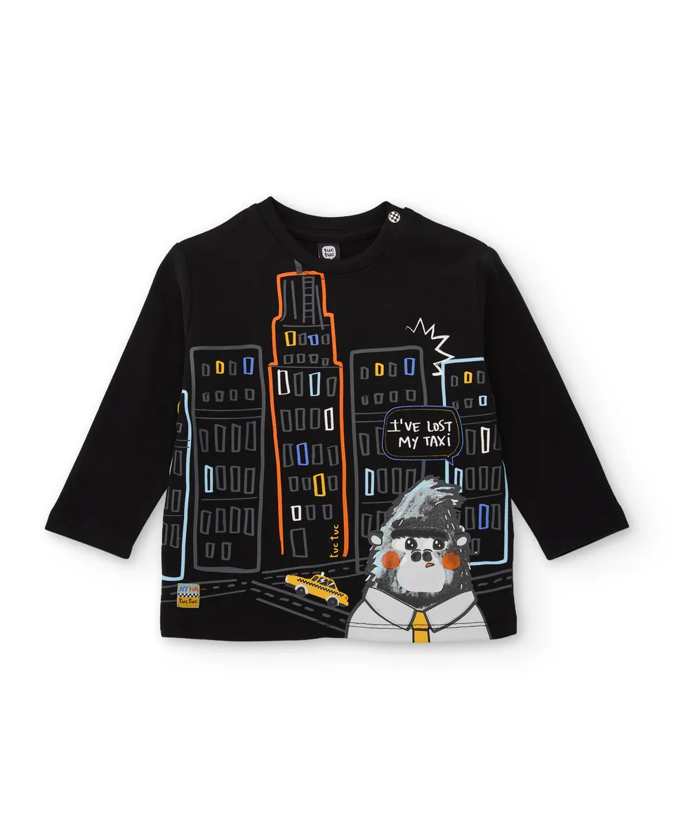 Tuc Tuc maglia bimbo maniche lunghe nera città