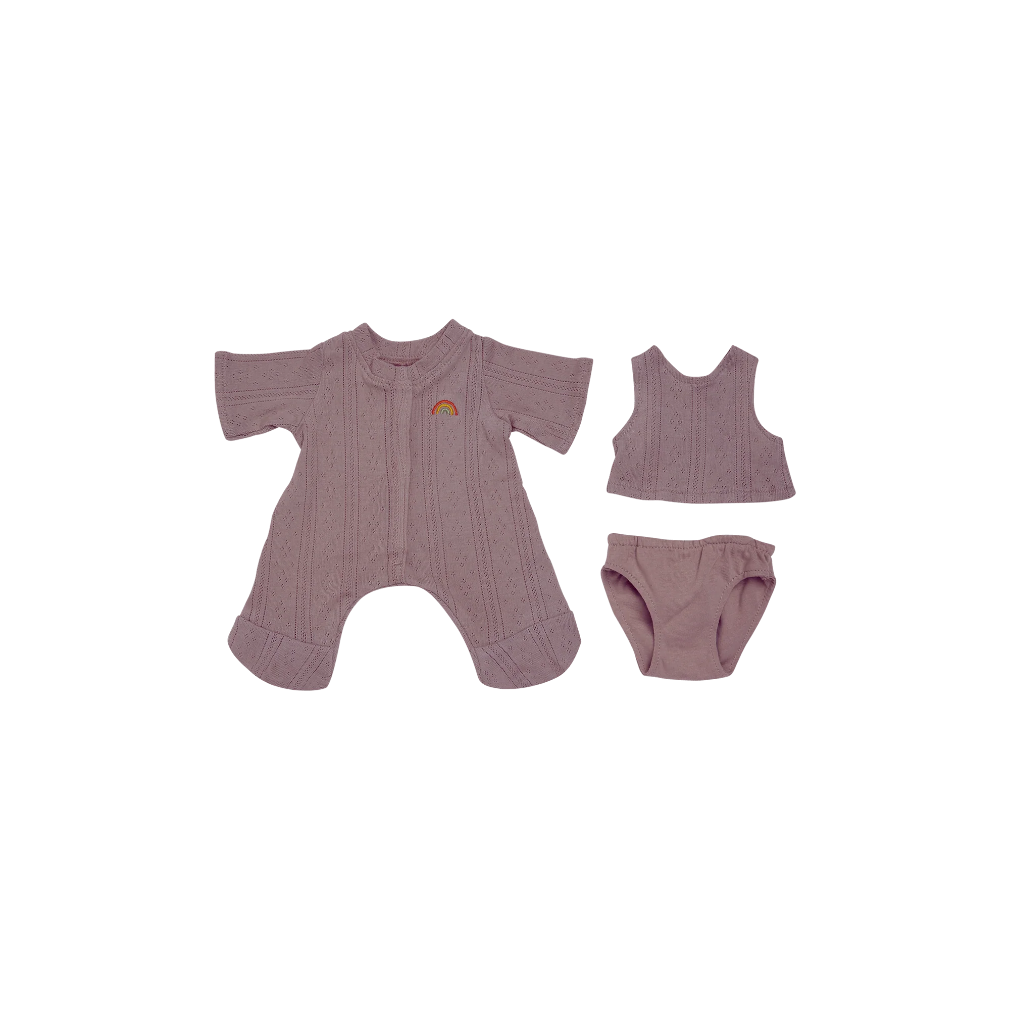 OlliElla Dinkum Dolls Pigiama Set Lavender vestito bambola 3 pezzi