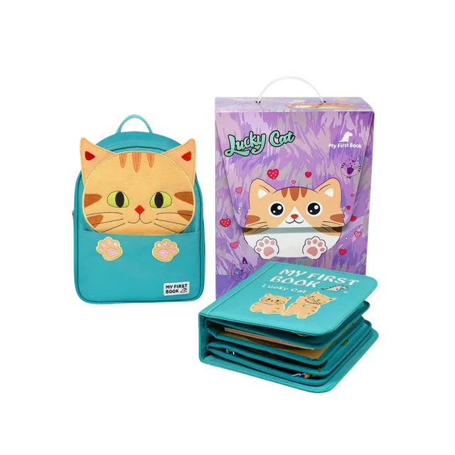 Lucky Cat Quiet Book Montessori Libro in Stoffa 8 Pagine