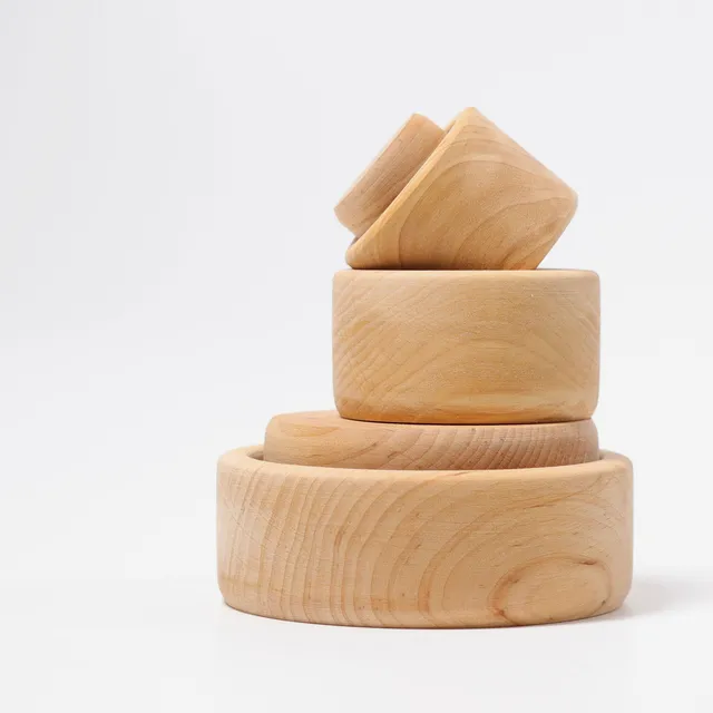 Grimm's Ciotole legno impilabili set 5 pezzi 9 cm