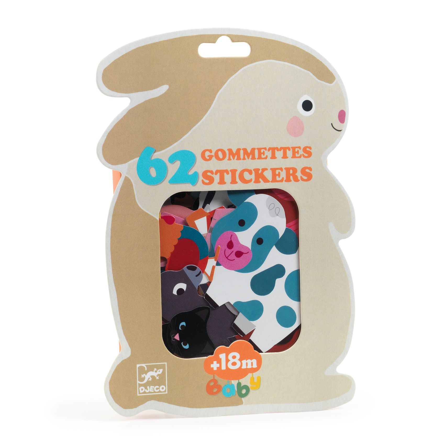 Djeco Big Stickers Fattoria primi adesivi 62 pezzi