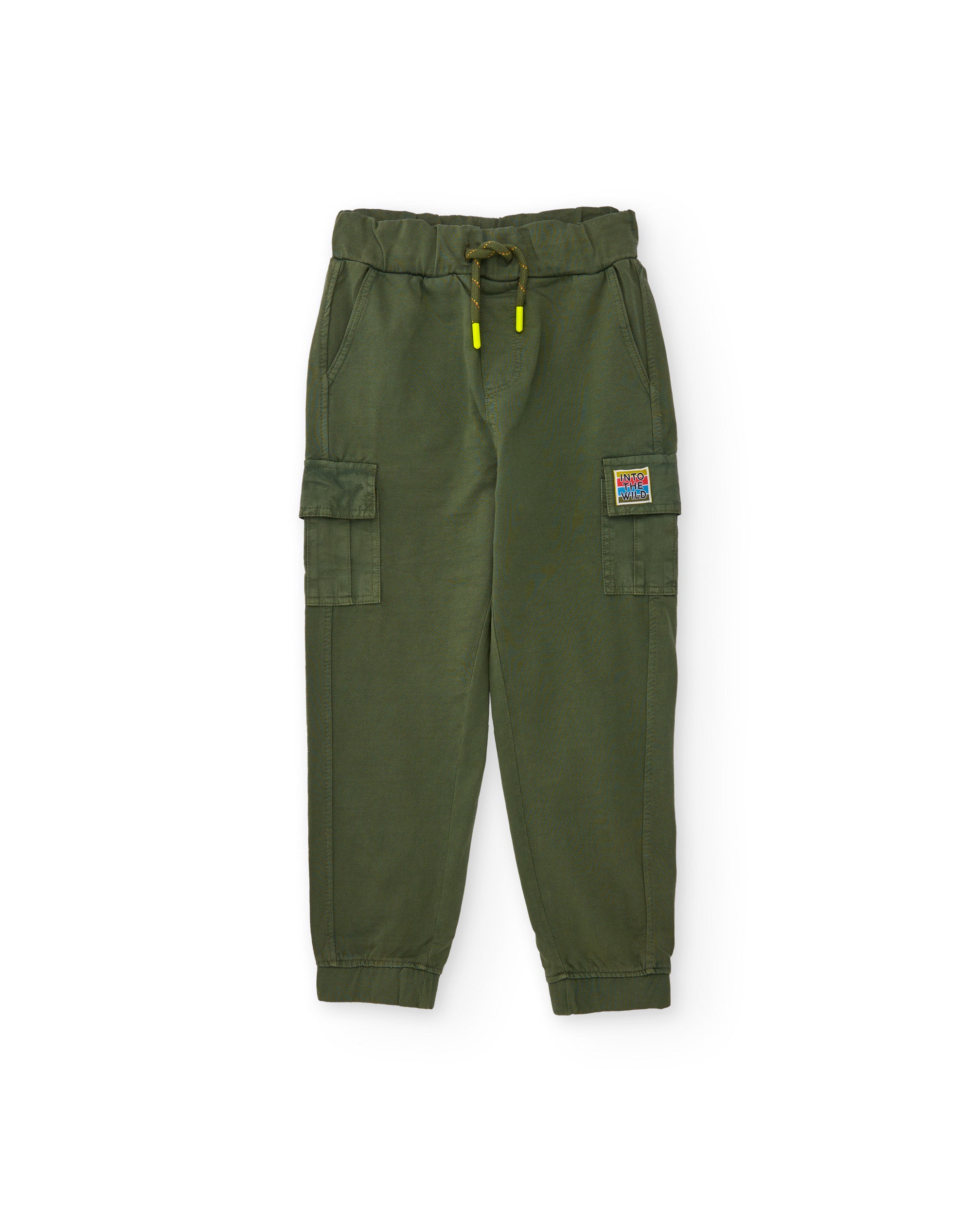 Tuc Tuc pantaloni cargo bimbo verdi tasconi elastici