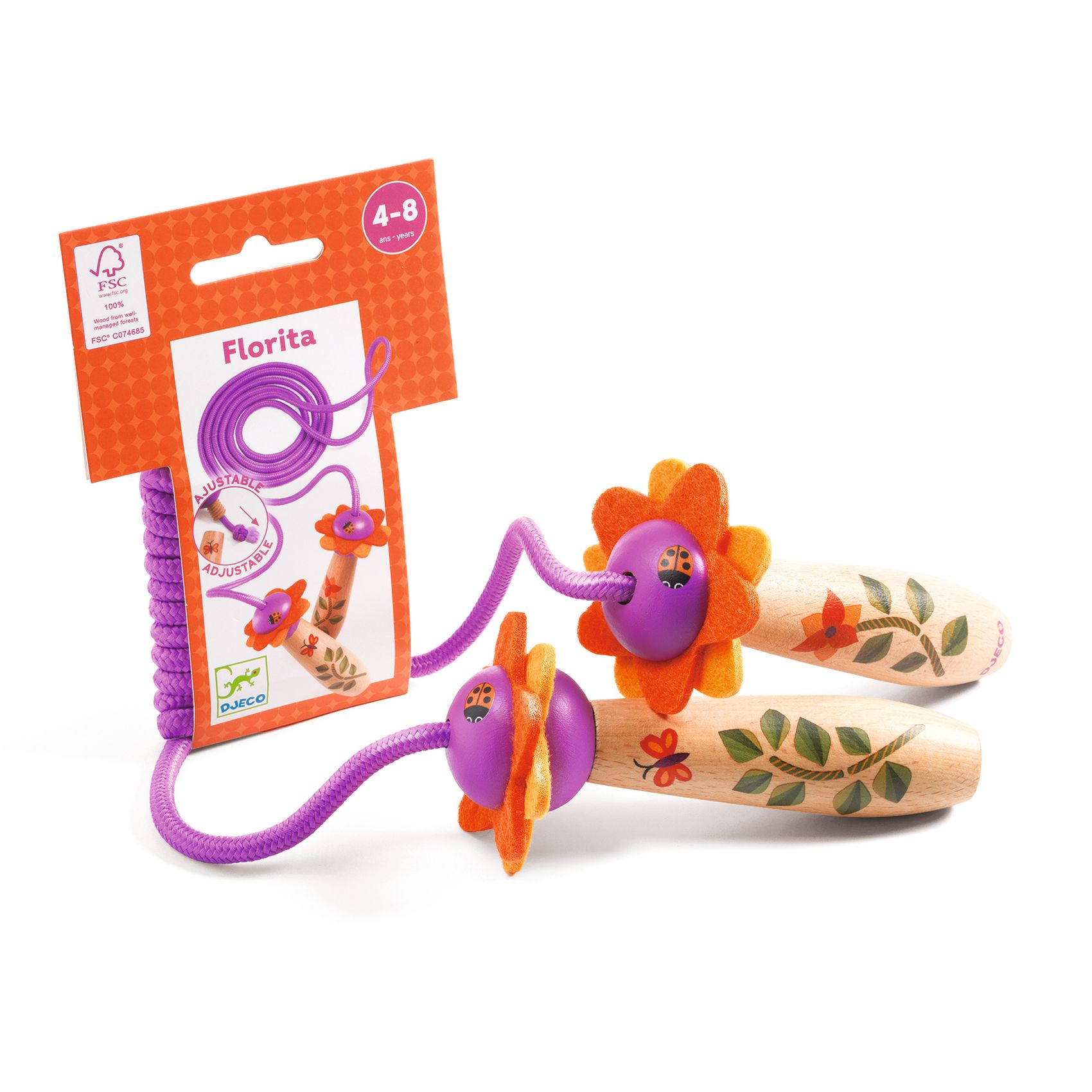 Djeco Florita corda per saltare bimbi regolabile legno