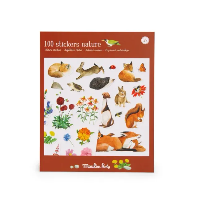 Moulin Roty Le Jardin Natura adesivi 100 pezzi carta