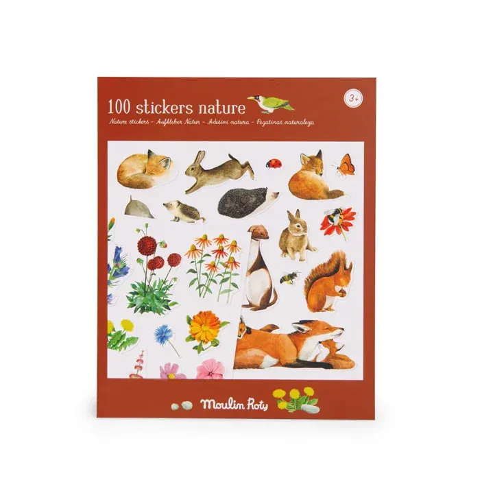 Moulin Roty Le Jardin Natura adesivi 100 pezzi carta