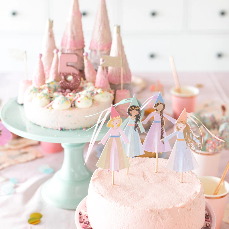 Meri Meri Princess topper torta 4 pezzi dorato