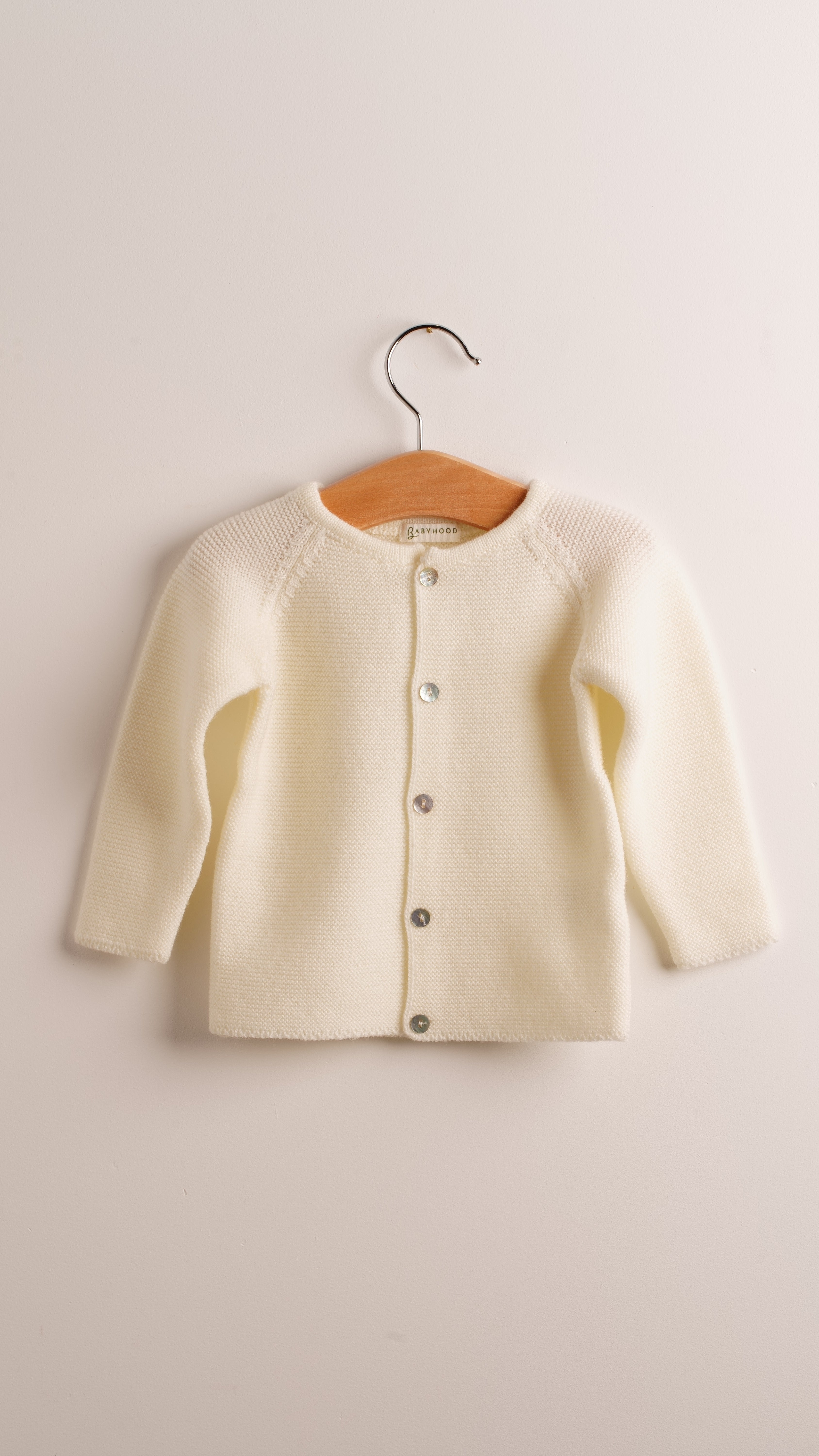 Babyhood lana merino giacca neonato avorio termoregolante
