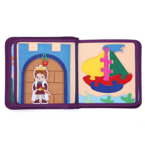 Fairy Tale Quiet Book libro sensoriale stoffa 12 pagine