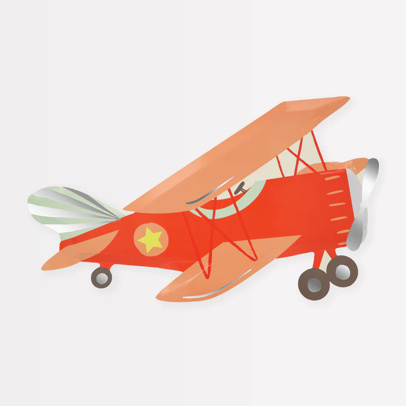 Meri Meri Plane set 8 piatti carta aeroplano