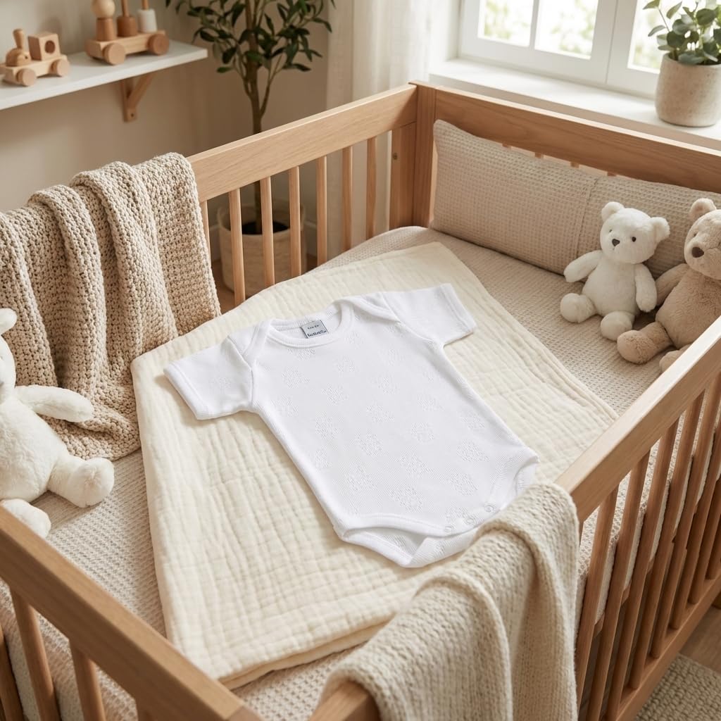 Babidu 1114 body affusolato cotone bianco 6-9 mesi