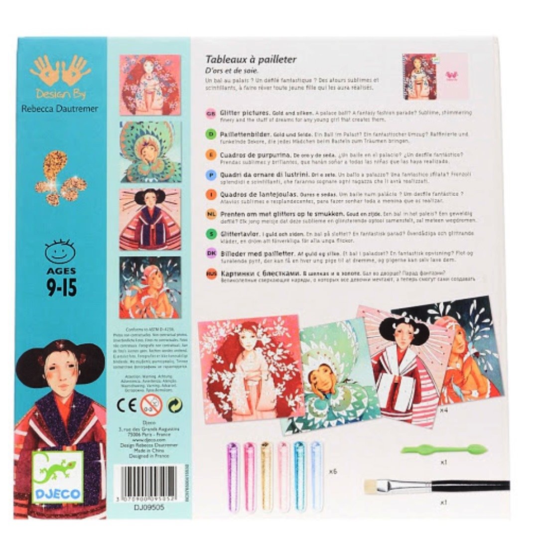 Djeco Glitter Boards Gold and Silken Kit 4 Quadri