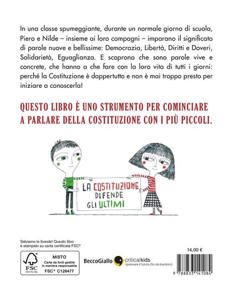 Becco Giallo La Costituzione spiegata ai bambini libro 56 pagine