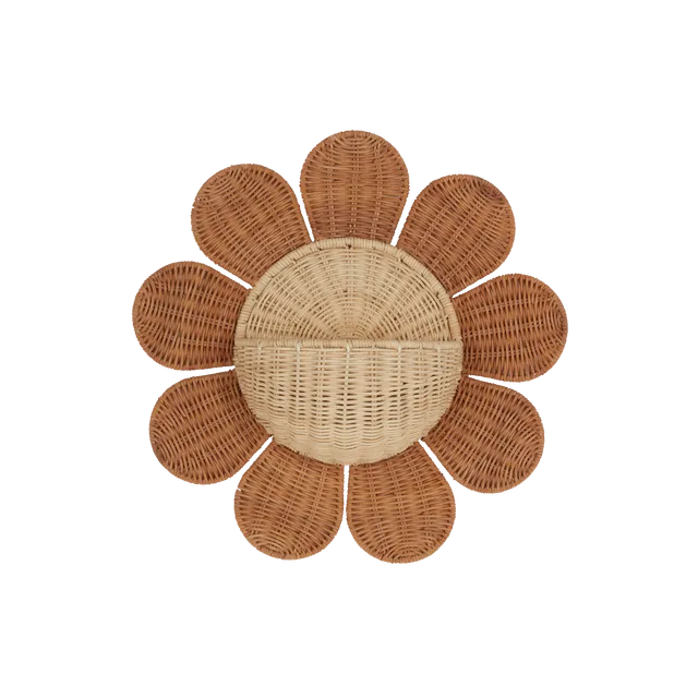 OlliElla Daisy cestino da parete in rattan 40 cm