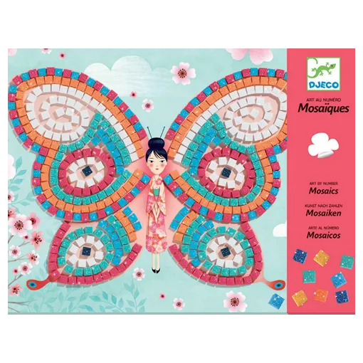 Djeco Mosaico Farfalle set artistico 2 farfalle metallizzate