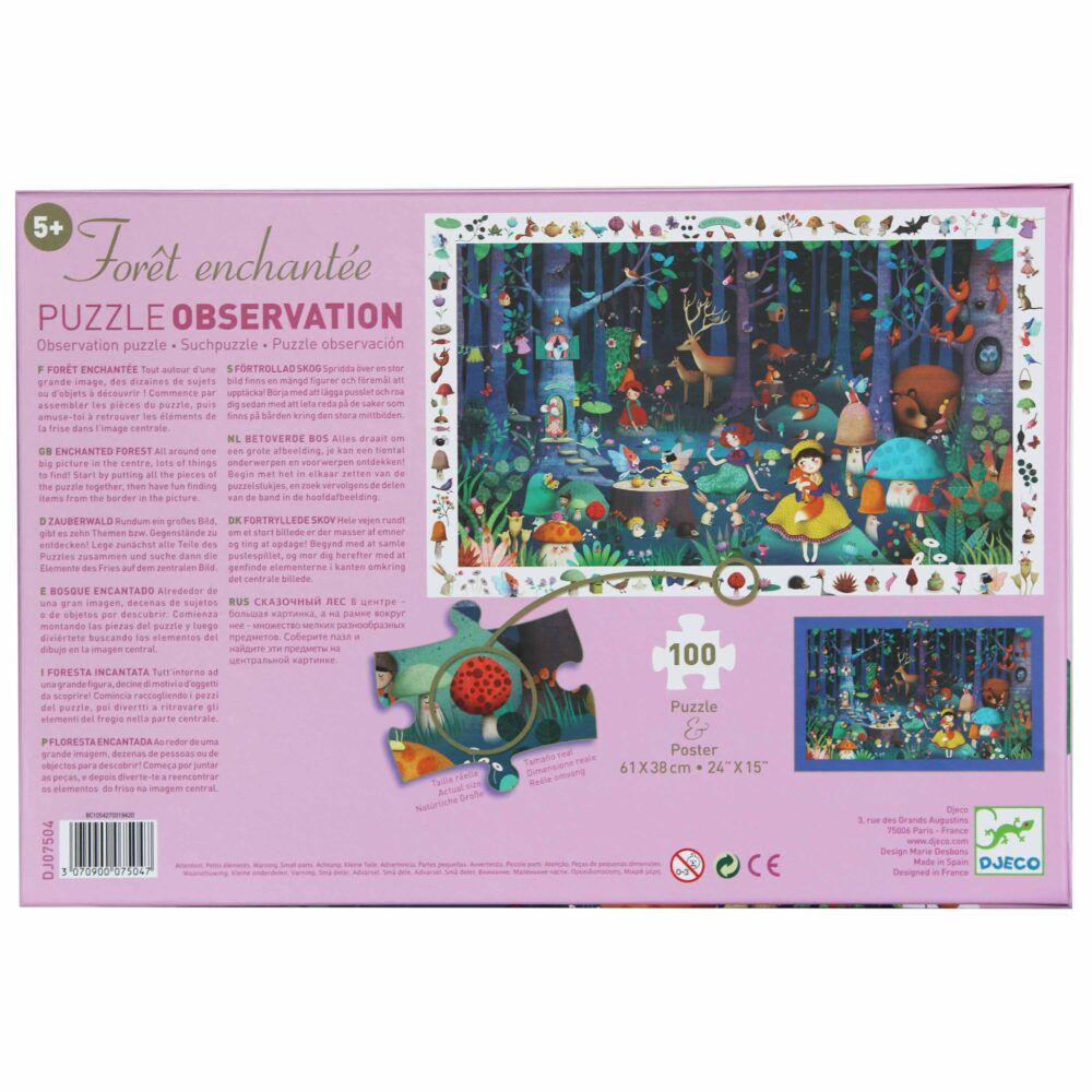 Djeco Foresta Incantata puzzle osservazione 100 pezzi