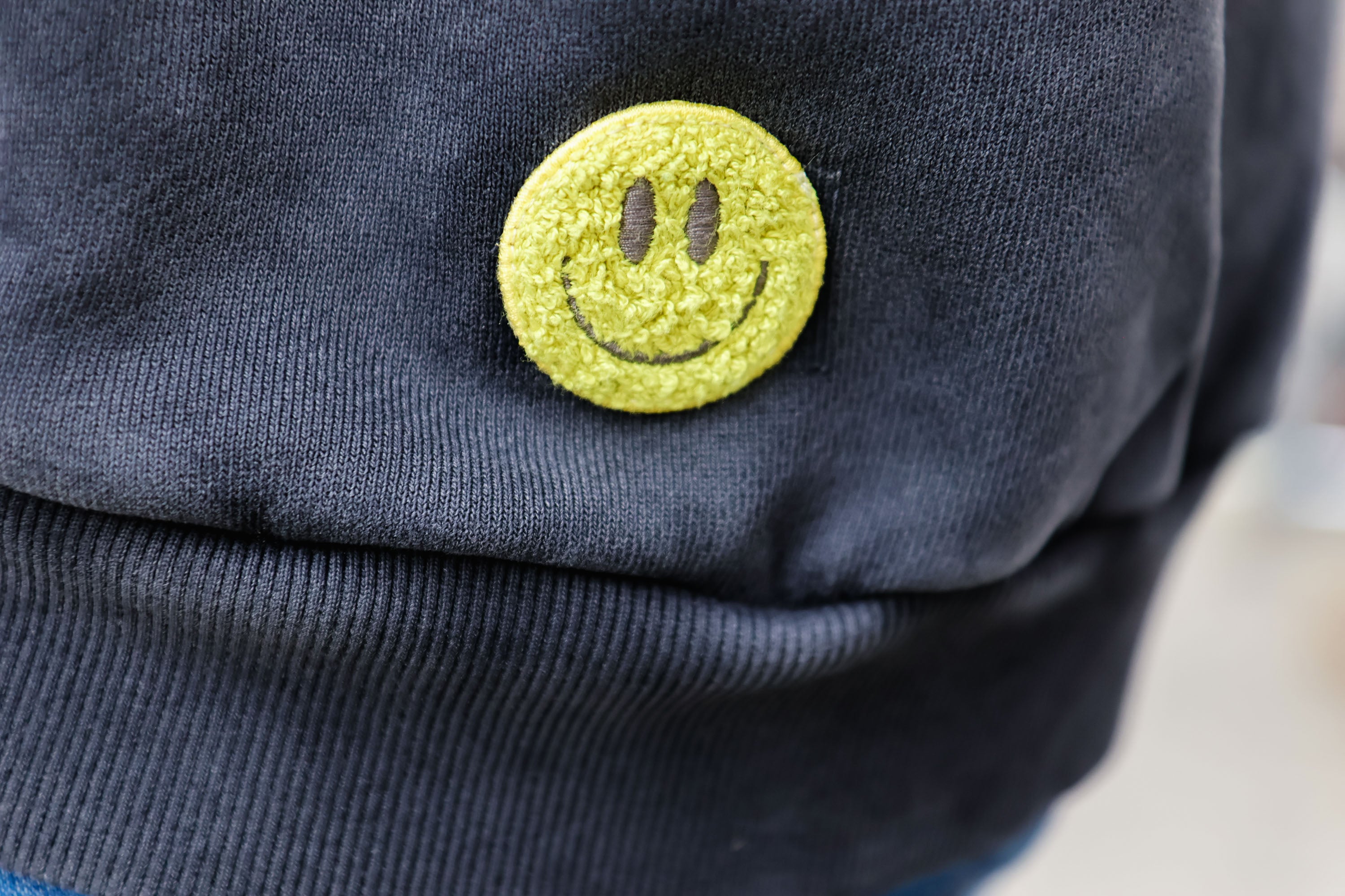 Ella and Rapha Smiley felpa uomo grigio scuro cotone