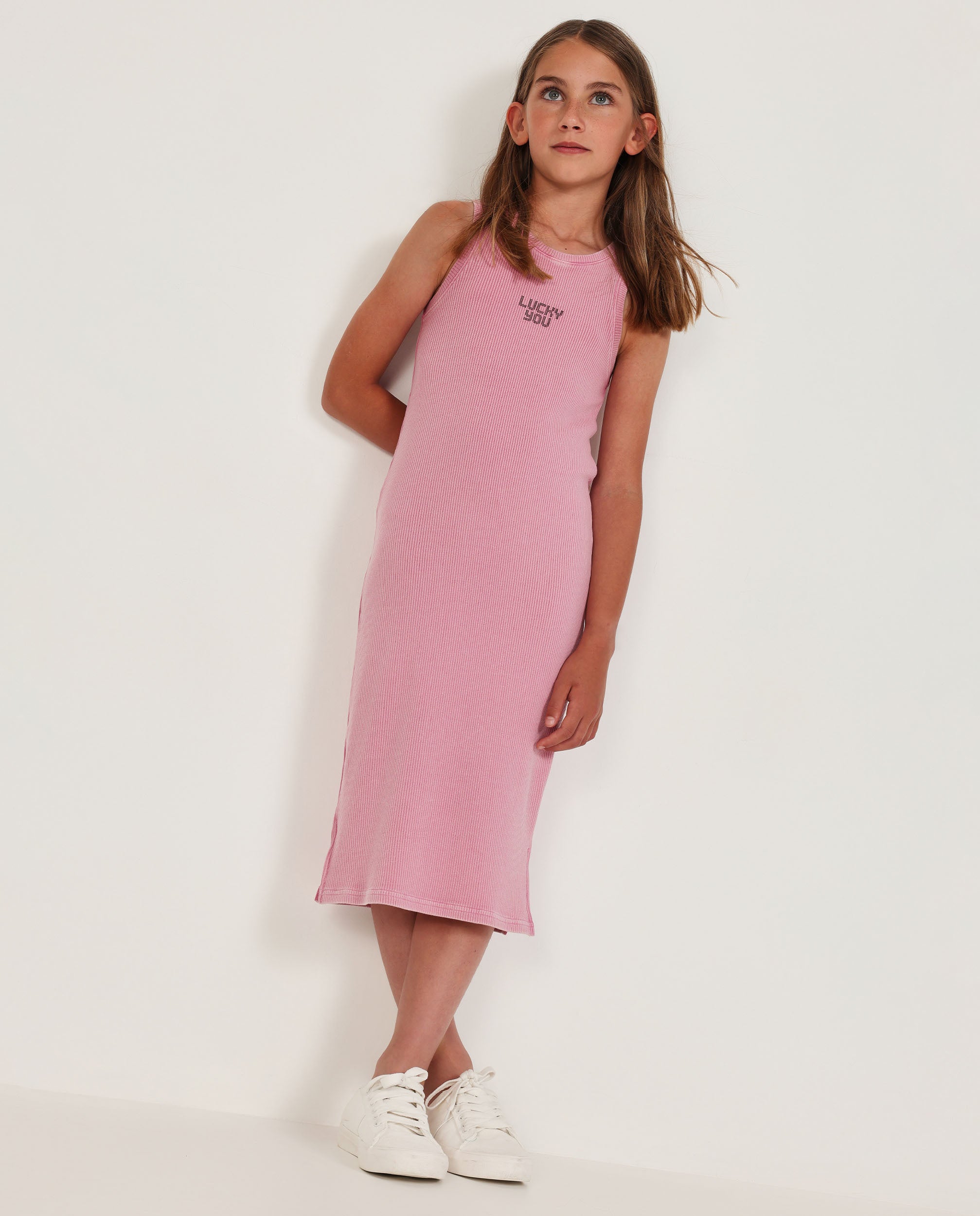 Tuc Tuc vestito bambina rosa a coste Lucky You