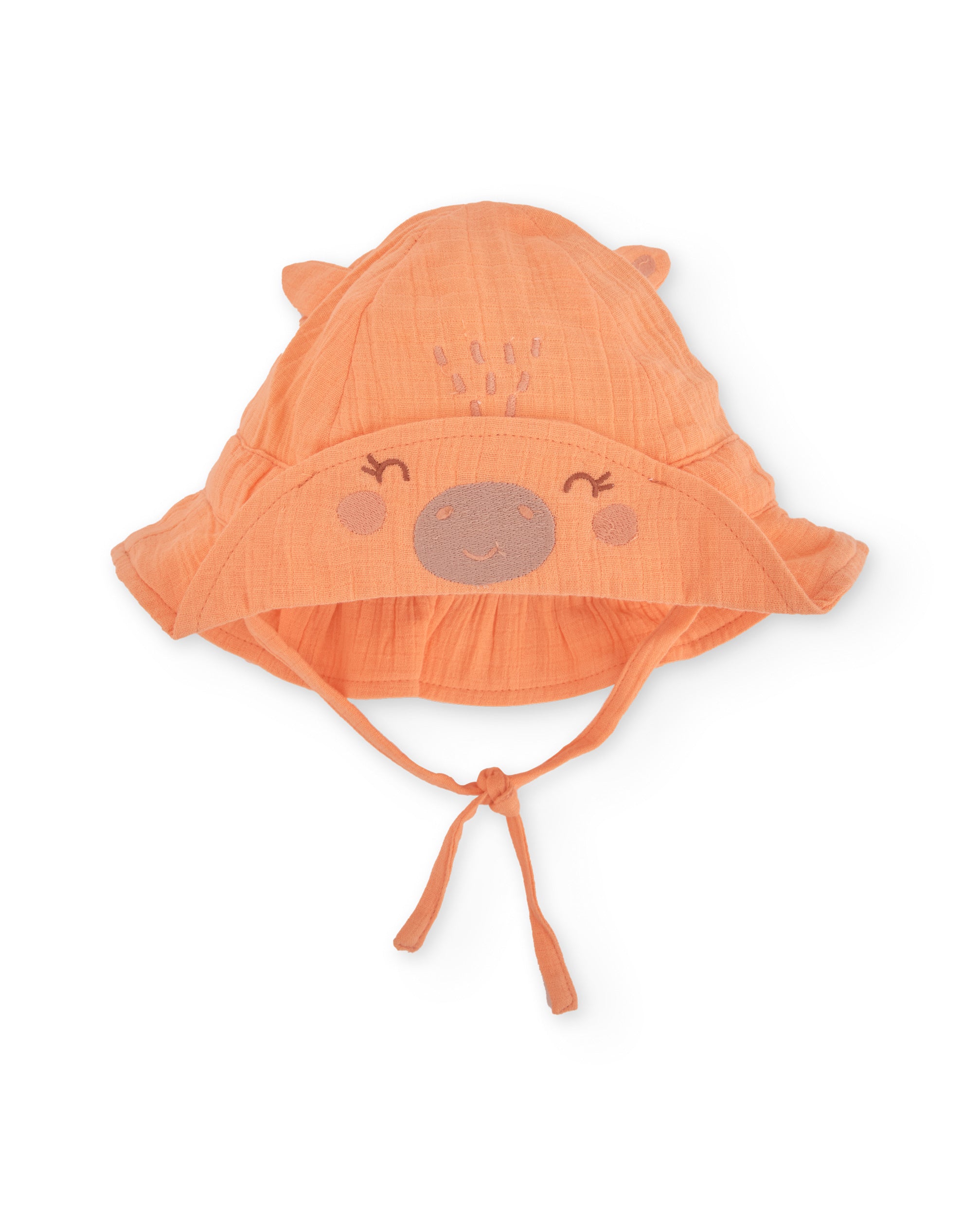 Tuc Tuc cappello neonata arancione con laccetti
