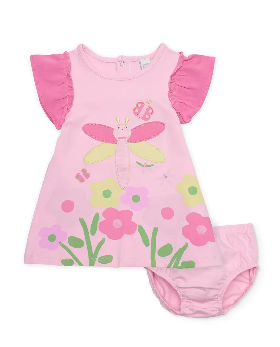 Tuc Tuc vestito neonata rosa libellula con mutandina