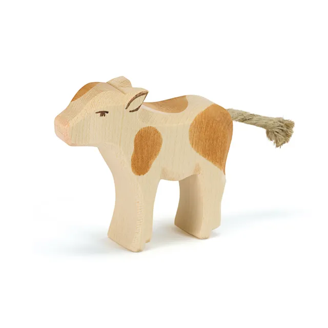 Ostheimer Vitello Pezzato Marrone figura legno 7 cm