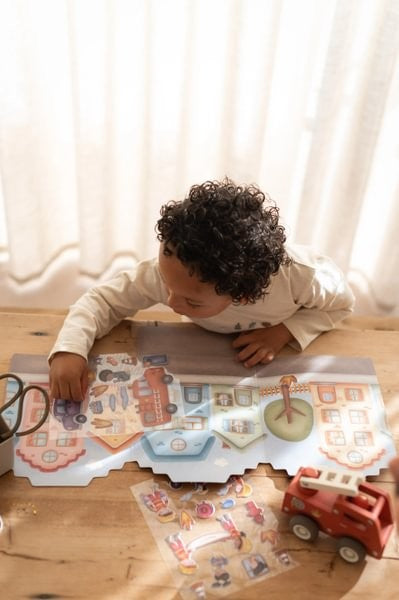 Little Dutch Bomberos libro stickers riusabile bimbi