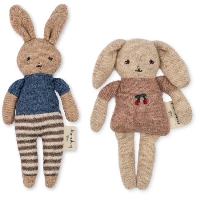Konges Sløjd Bunny Friends pupazzi set 2 pezzi in lana