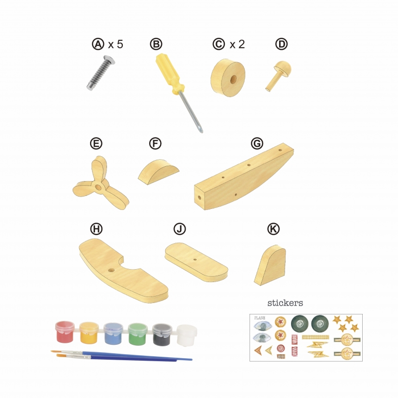 Egmont Toys Aereo fai da te legno da dipingere 17 cm