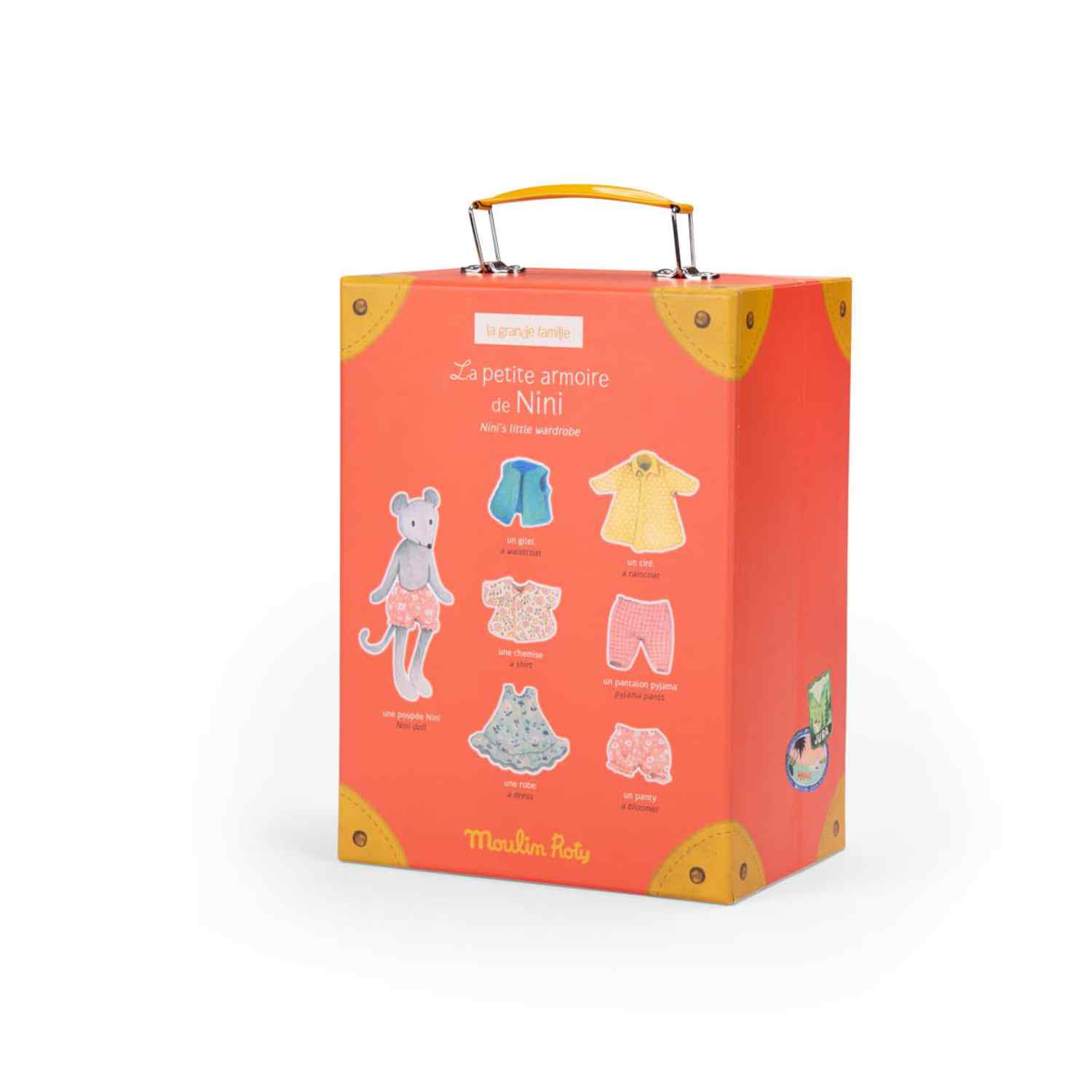 Moulin Roty Nini valigetta armadio pupazzo 25 cm
