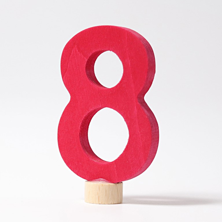 Grimm's numero 8 figura legno decorativa 9 cm