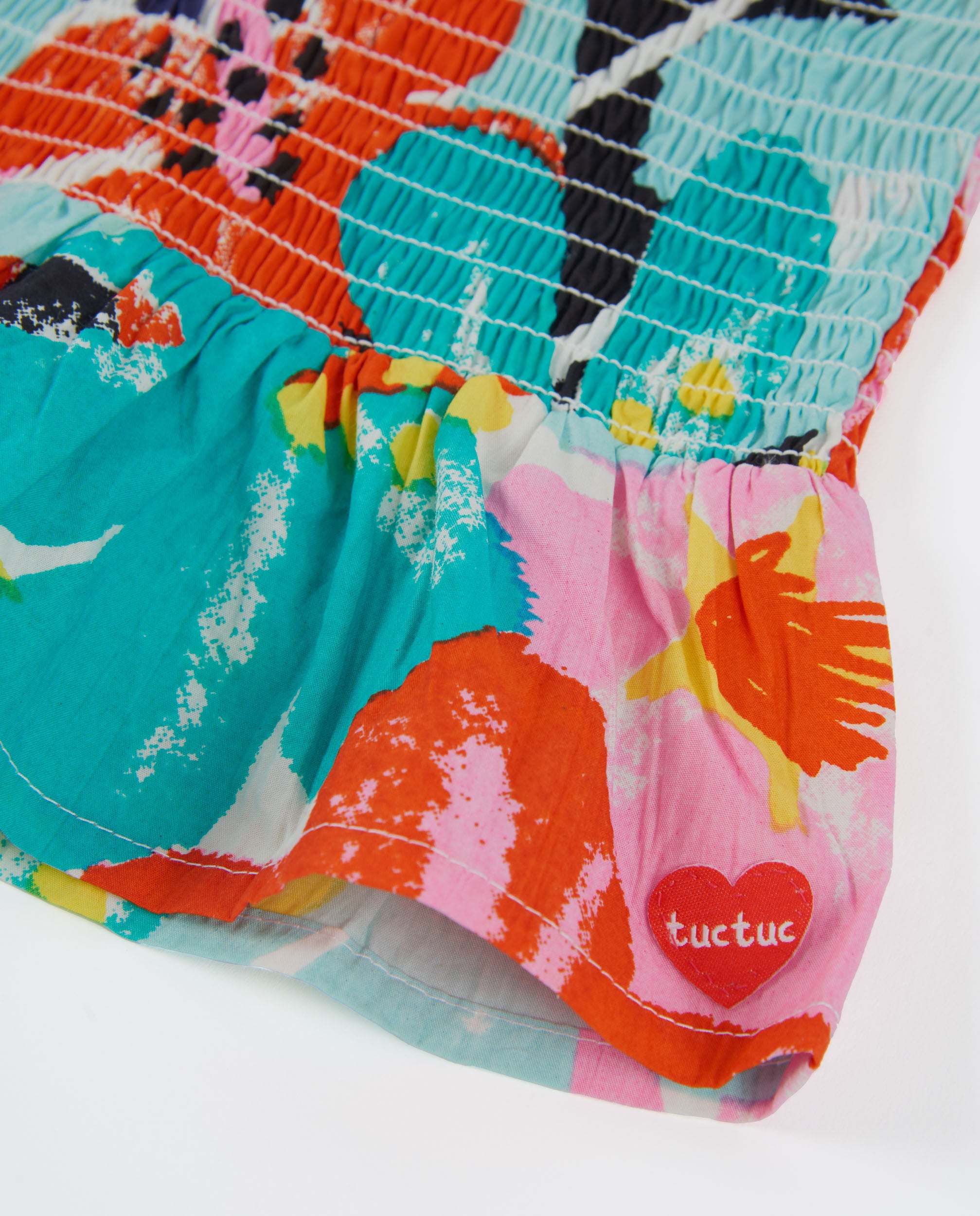 Tuc Tuc top bambina multicolore fiori con bretelle larghe