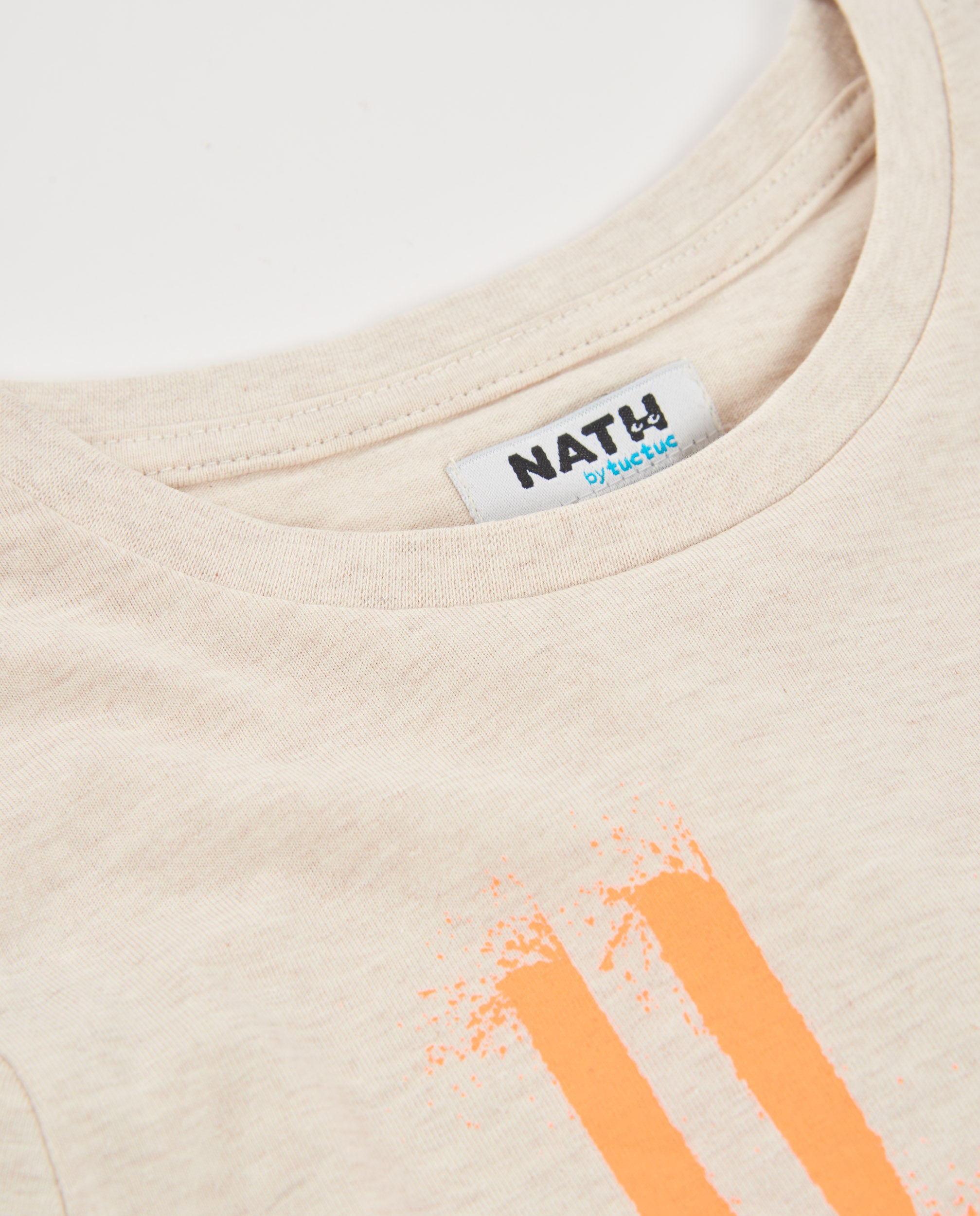 Tuc Tuc t-shirt bambino beige stampa pennellata