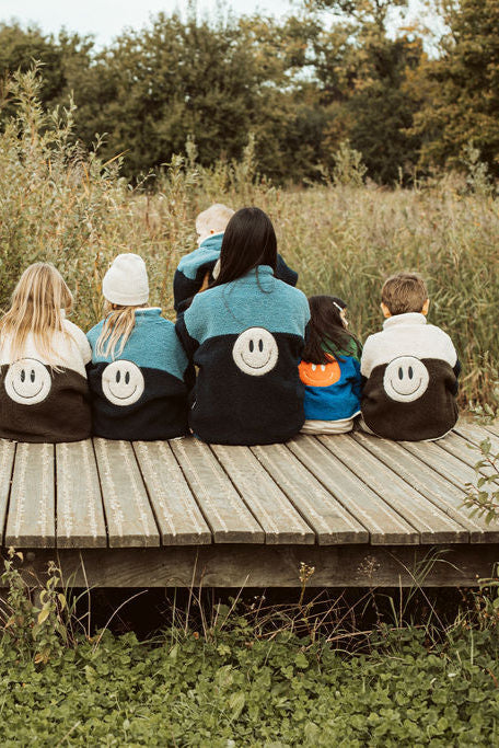 Ella and Rapha Smiley Jacket giacca teddy blu taglia unica calda
