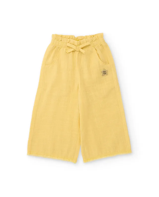 Tuc Tuc culotte bambina gialla tasche fiocco