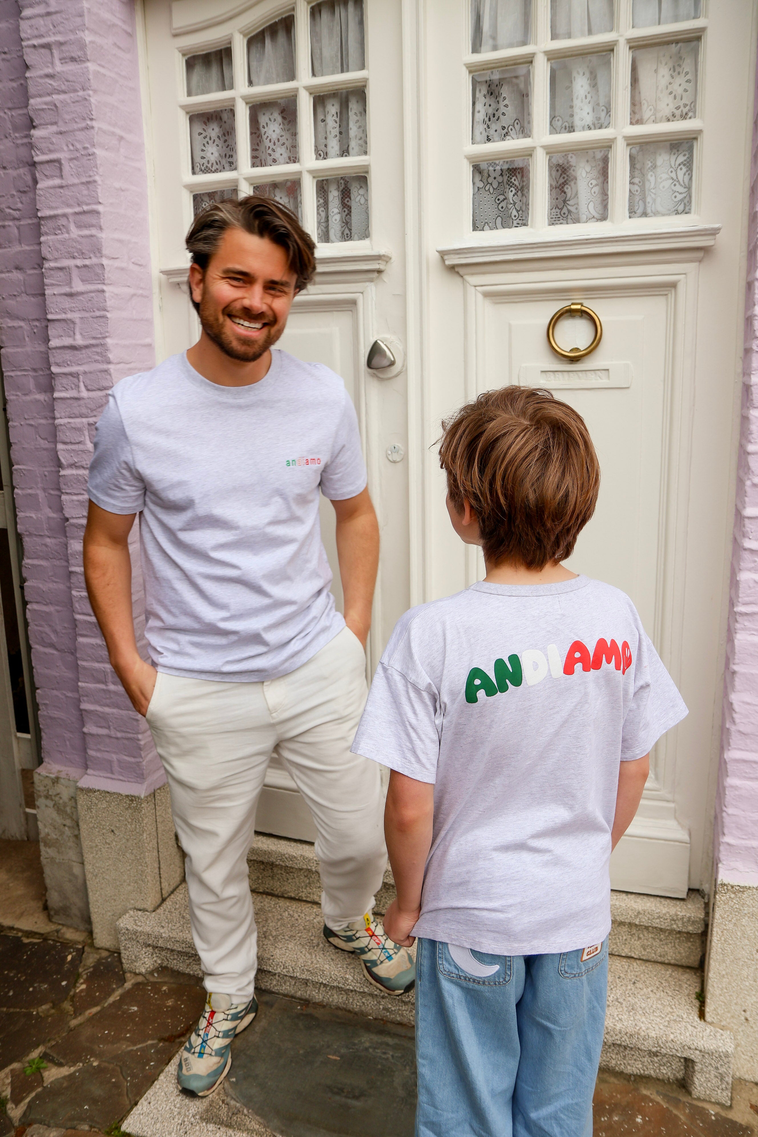 Ella and Rapha Andiamo T-Shirt Loose Fit Grigia Cotone Organico
