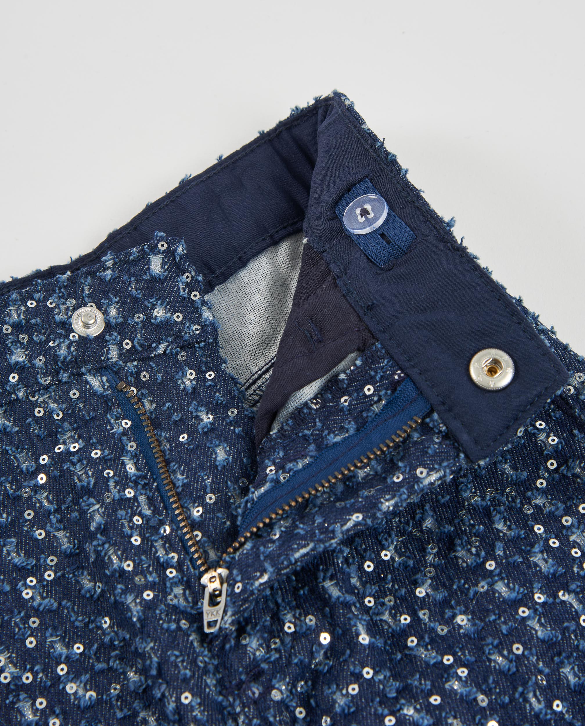 Tuc Tuc jeans bambina palazzo blu paillettes