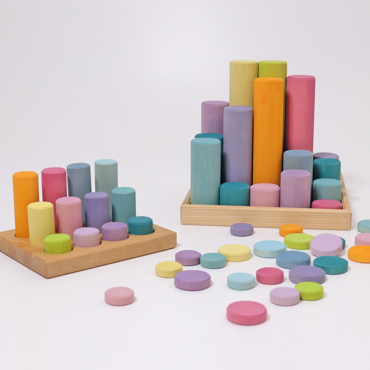 Grimm's Rainbow Pastel Wooden Coins monete legno 24 pz