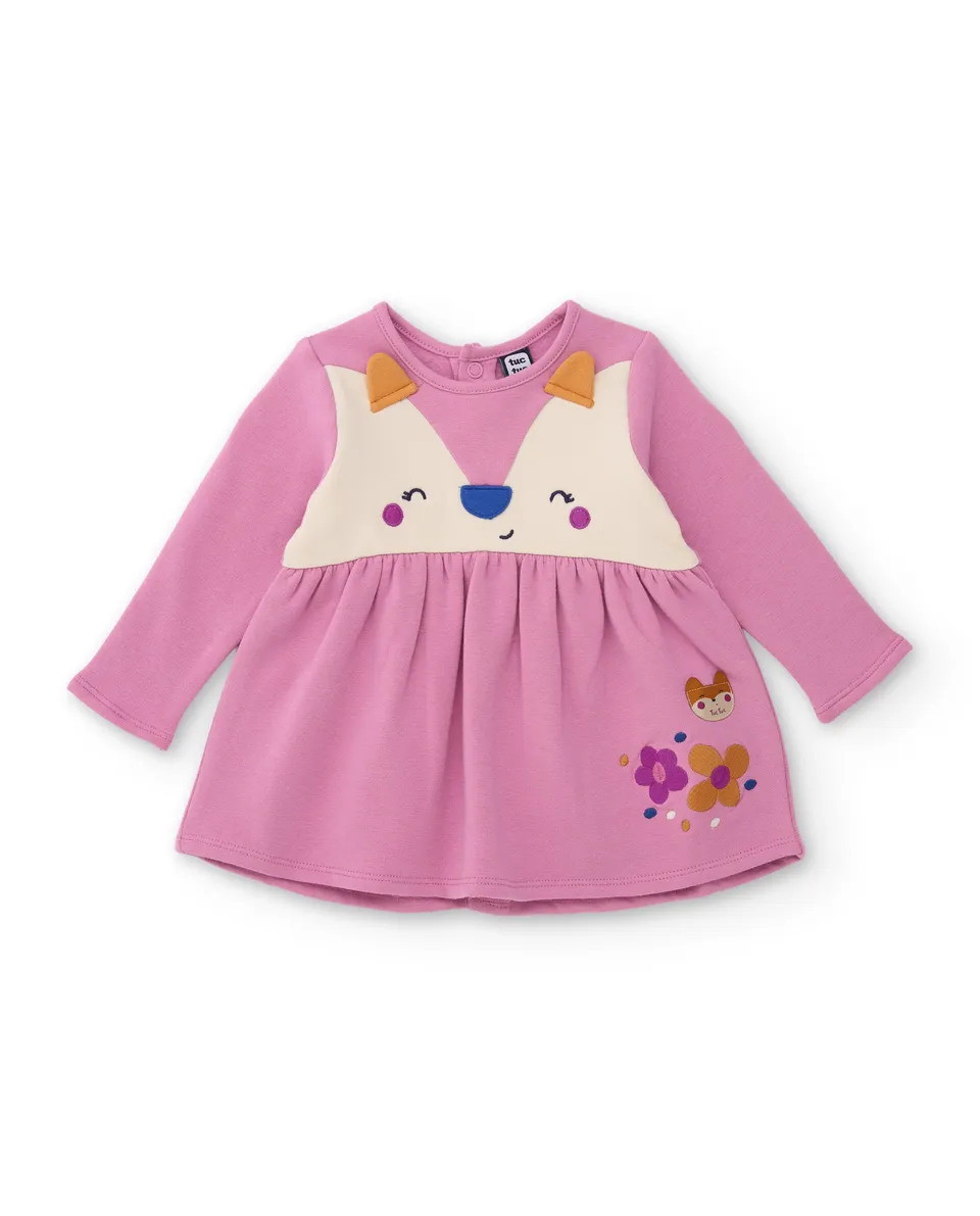 Tuc Tuc vestito neonata pile rosa animali
