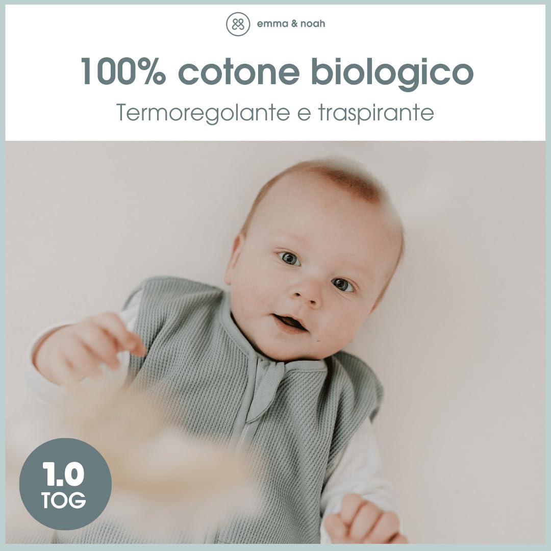 emma & noah sacco nanna cotone bio menta 70 cm 1.0 TOG