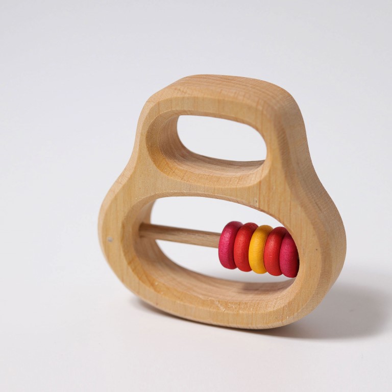 Grimm's Klipp Klapp Red anello sonaglio in legno 8 cm