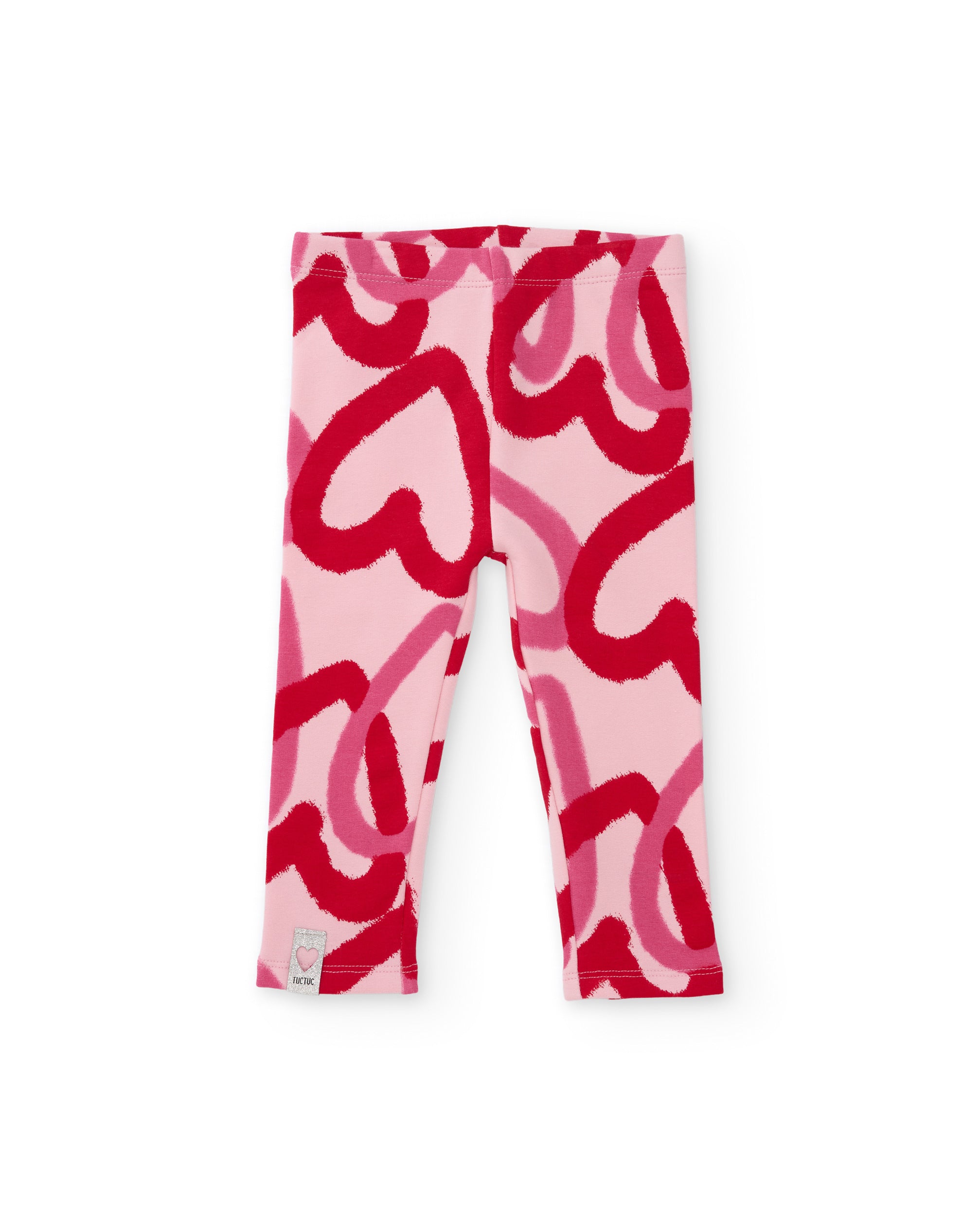 Tuc Tuc leggings bambina rosa stampa cuori felpati