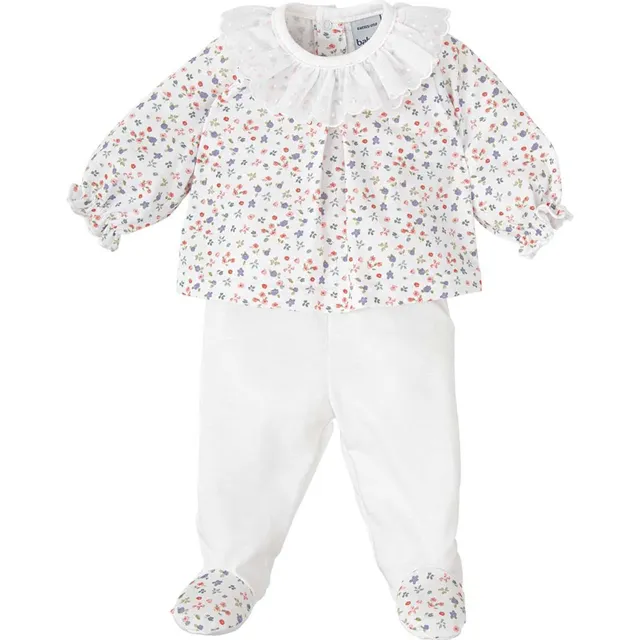 Babidu set neonata fiori maglia e ghetta cotone