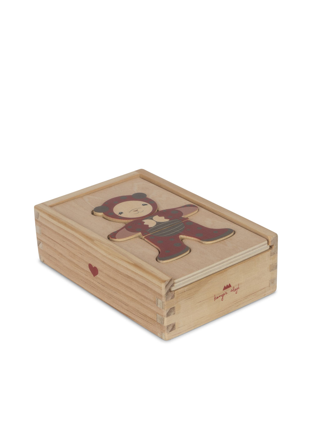 Konges Slojd Teddy Animals puzzle legno 12 pezzi mix and match