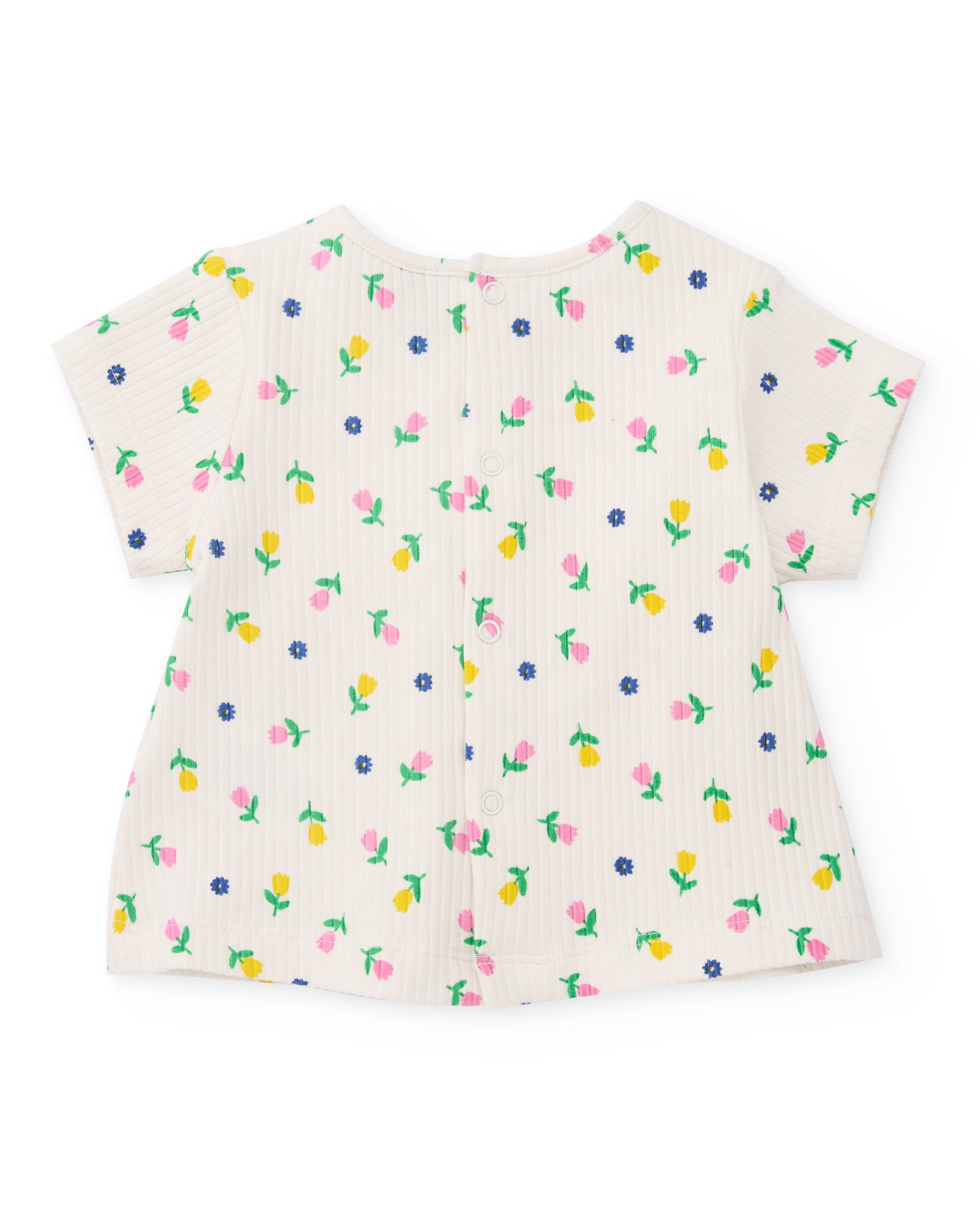 Tuc Tuc completo neonata beige fiori maglietta culotte