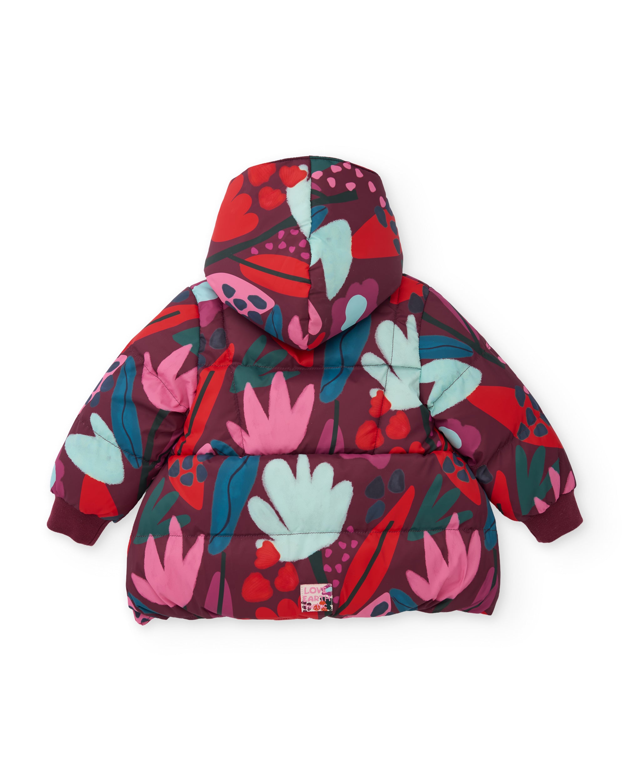 Tuc Tuc Geo-Logic piumino bambina bordeaux con cappuccio