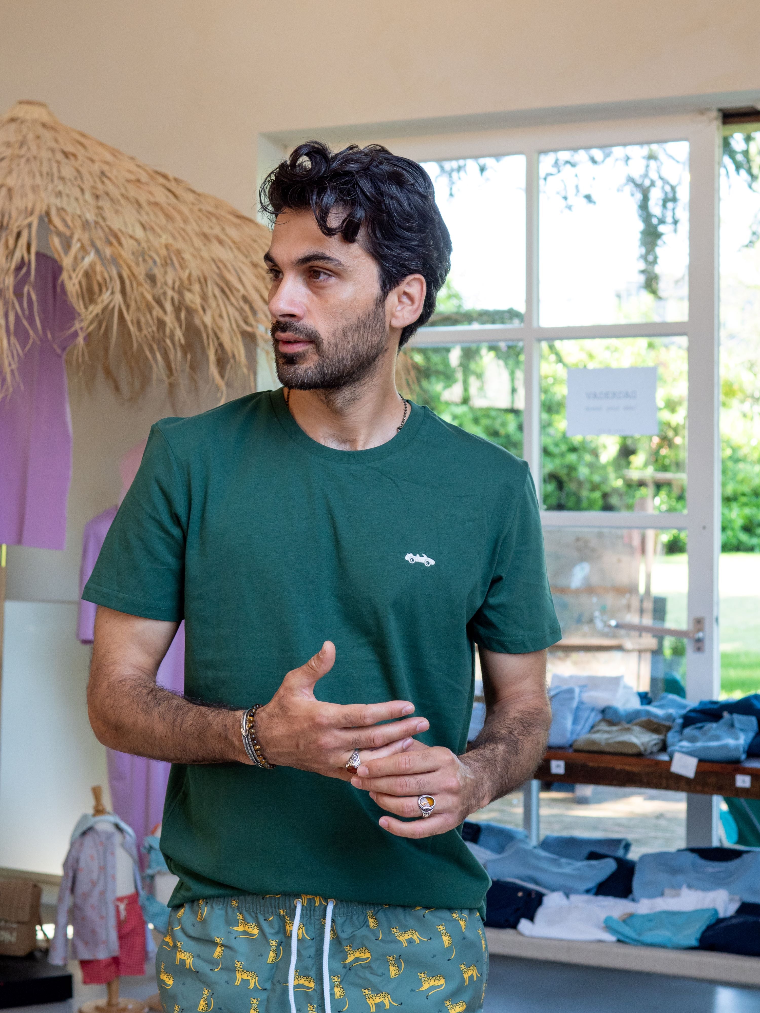 Ella and Rapha CABRIO t-shirt verde scuro in cotone organico