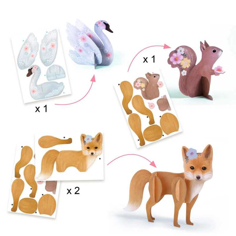 Djeco Fluffy set artistico multiattività 6 attività creative
