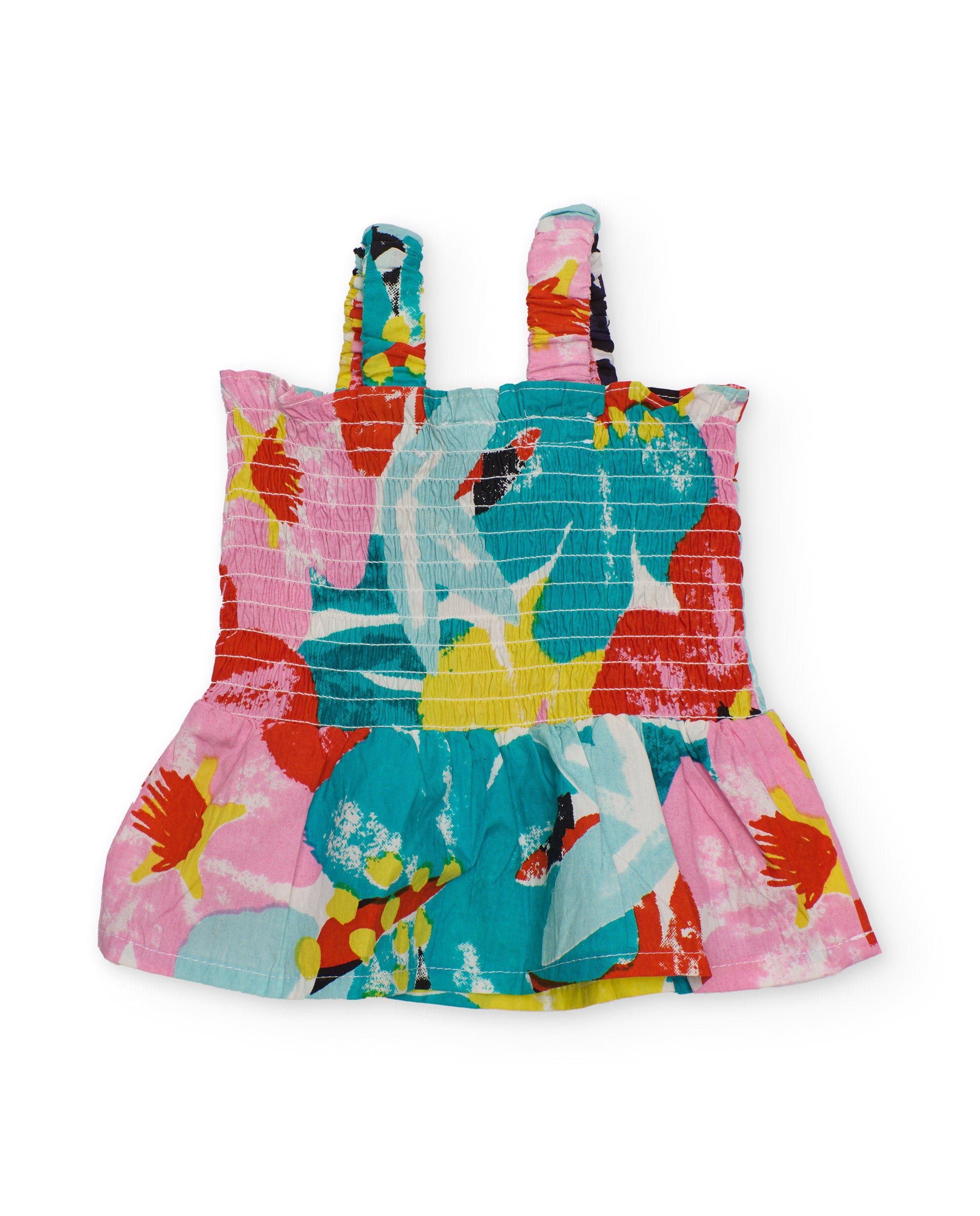 Tuc Tuc top bambina multicolore fiori con bretelle larghe
